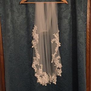 Handmade lace wedding veil